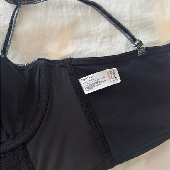 Forever 21 metallic gray bustier bra top | size M| brand new - Picture 6 of 9